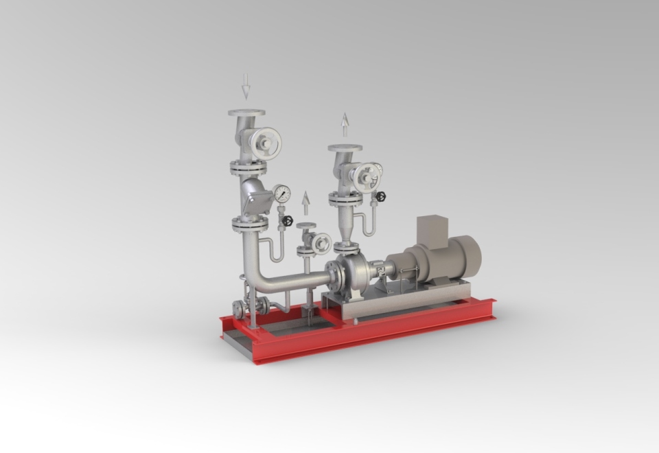 Thermoöl Pumpengruppe. Thermal oil pump skids.