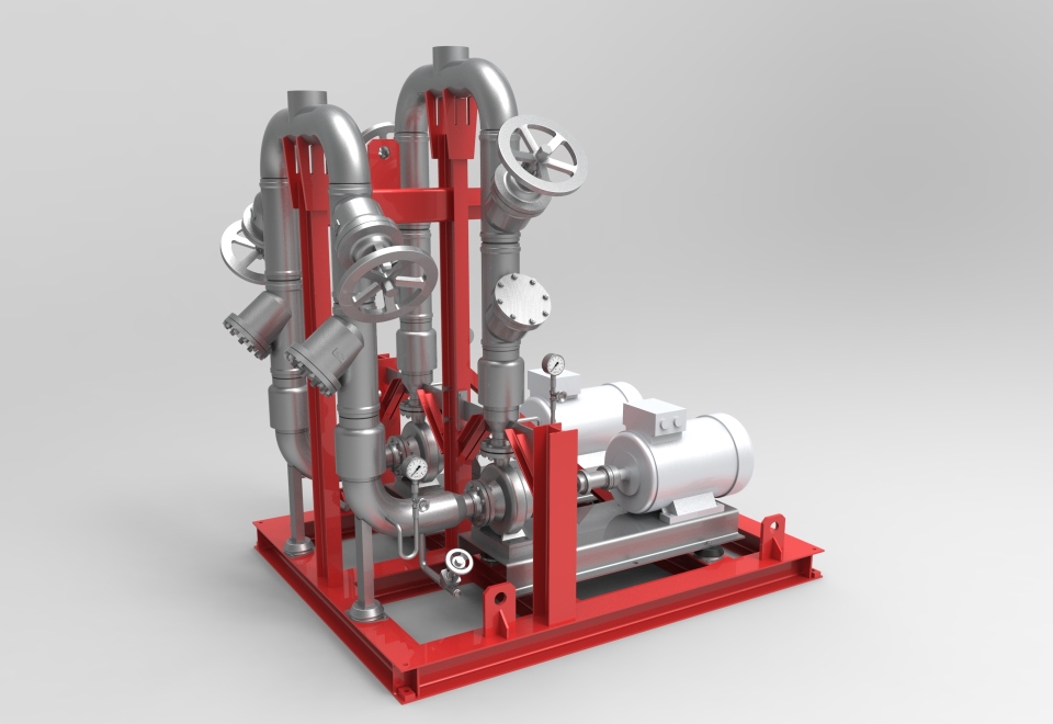 Doppelte Pumpengruppe. Double Pump Skid by heat 11.