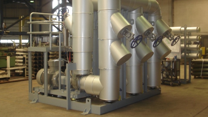 Beheizung mit Rauchgasen aus thermischer Abluftreinigung - Heating with exhaust gas from thermal flue air cleaning